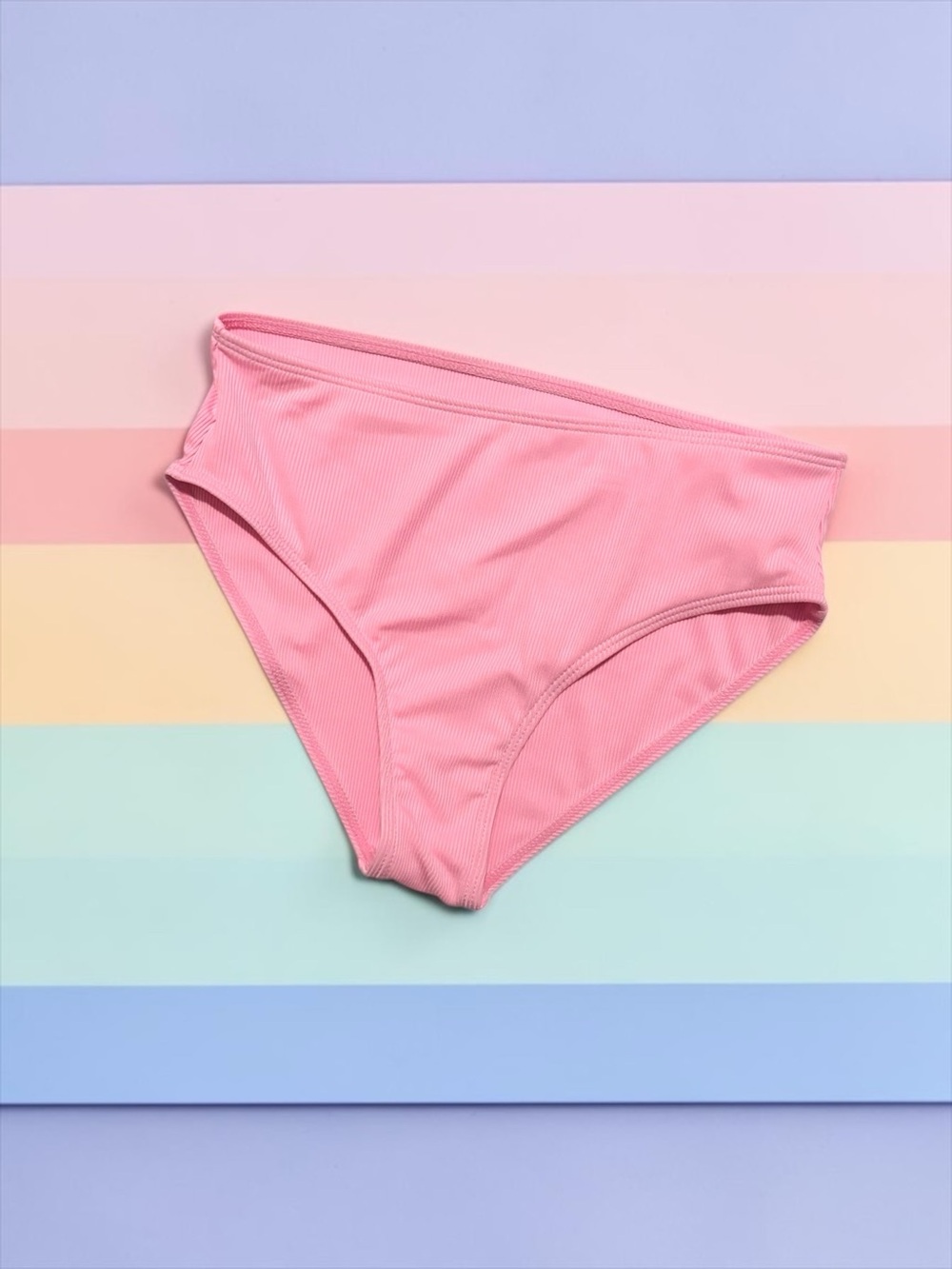 SHEIN Girls Pink Ribbed Bikini Bottom – Size 12Y